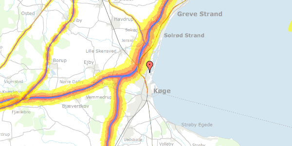 Trafikstøjkort på Gammel Lyngvej 1A, 4600 Køge