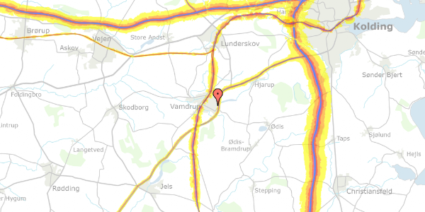 Trafikstøjkort på Bavnevej 38, 6580 Vamdrup