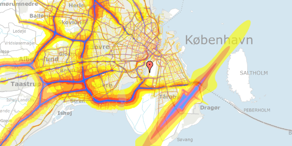 Trafikstøjkort på Bonderosestien 284, 2300 København S