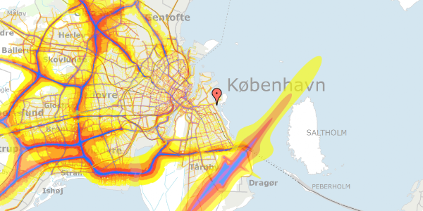 Trafikstøjkort på Yderlandsvej 5B, 2300 København S