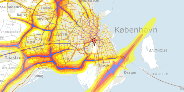 Trafikstøjkort på Knud Kristensens Gade 14, 2300 København S