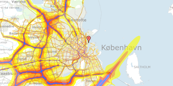 Trafikstøjkort på Dampfærgevej 10, 5. tv, 2100 København Ø