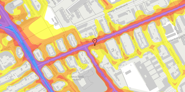 Trafikstøjkort på Holmbladsgade 24, 2300 København S