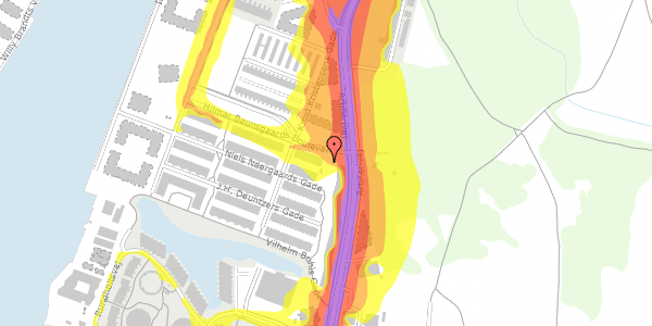 Trafikstøjkort på Hilmar Baunsgaards Boulevard 60, 2300 København S