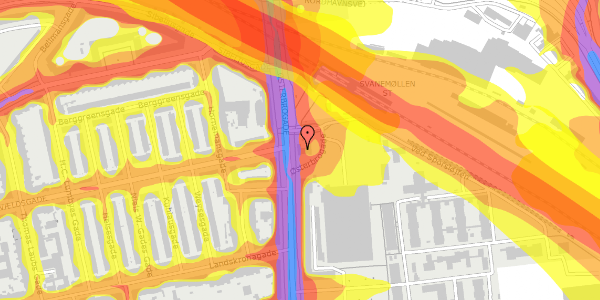 Trafikstøjkort på Østerbrogade 242, 2100 København Ø