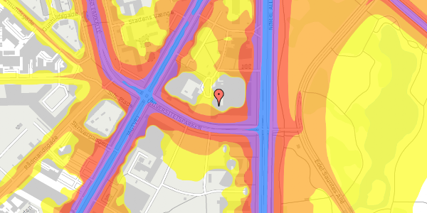 Trafikstøjkort på Universitetsparken 2A, 2100 København Ø