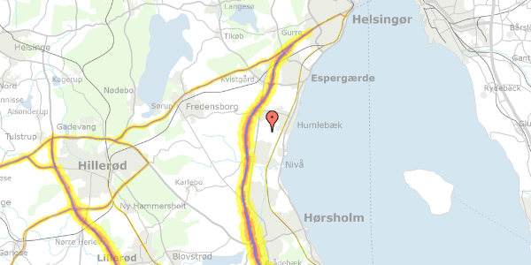 Trafikstøjkort på Tulipanstien 92, 3050 Humlebæk