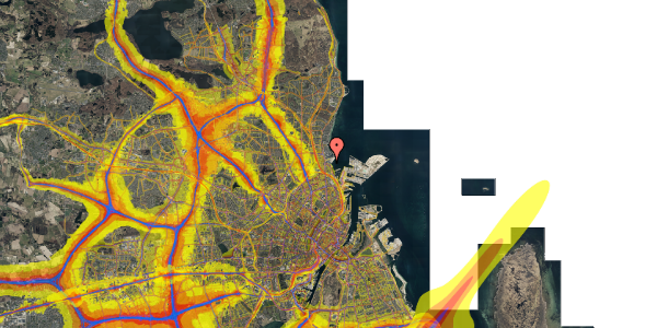 Trafikstøjkort på Scherfigsvej 12, 2100 København Ø