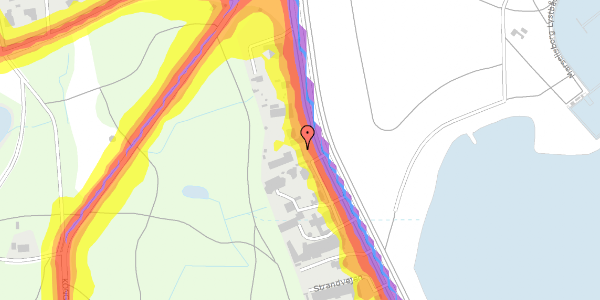 Trafikstøjkort på Strandvejen 94K, kl. 2, 8000 Aarhus C