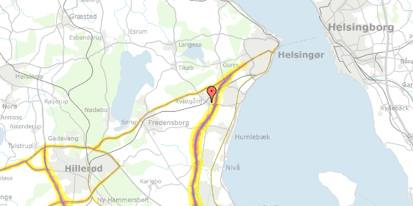 Trafikstøjkort på Lergravsvej 7A, 3490 Kvistgård