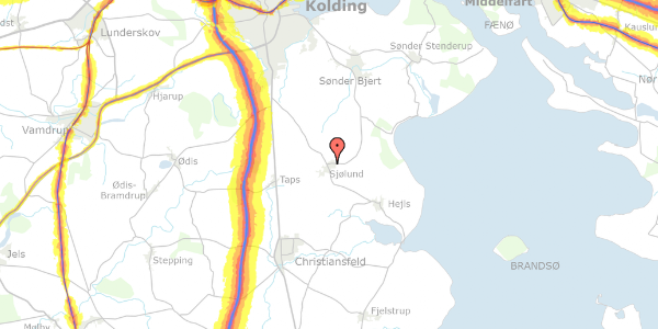 Trafikstøjkort på Skamlingvejen 163, 6093 Sjølund