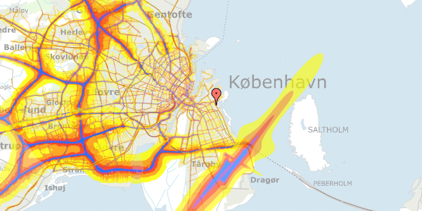 Trafikstøjkort på Strandlodsvej 12D, 2300 København S