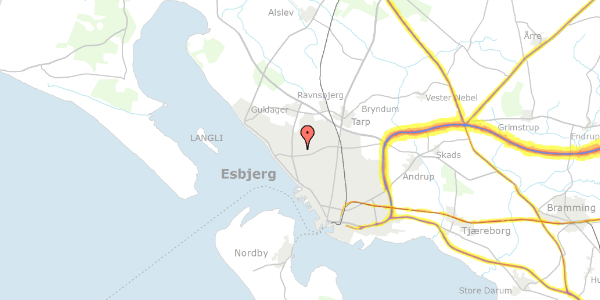 Trafikstøjkort på Murervej 18, 6710 Esbjerg V