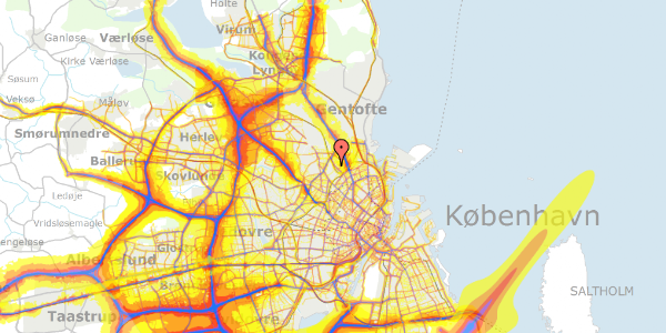 Trafikstøjkort på Bispebjerg Bakke 30B, 2400 København NV