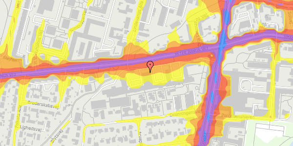 Trafikstøjkort på Peter Bangs Vej 5D, st. , 2000 Frederiksberg