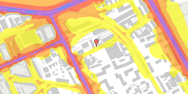 Trafikstøjkort på Lindgreens Allé 5, 1. 10, 2300 København S