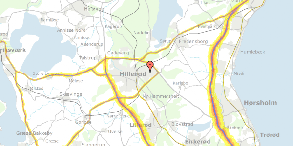 Trafikstøjkort på Skansevej 115, 3400 Hillerød