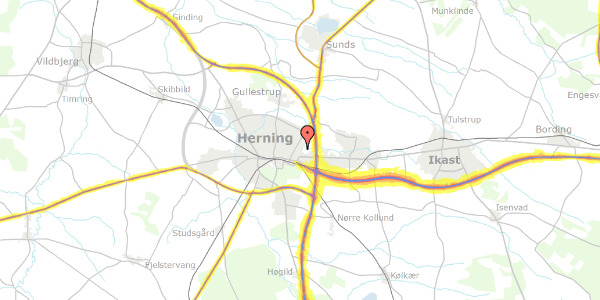 Trafikstøjkort på Korsørvej 71, 7400 Herning
