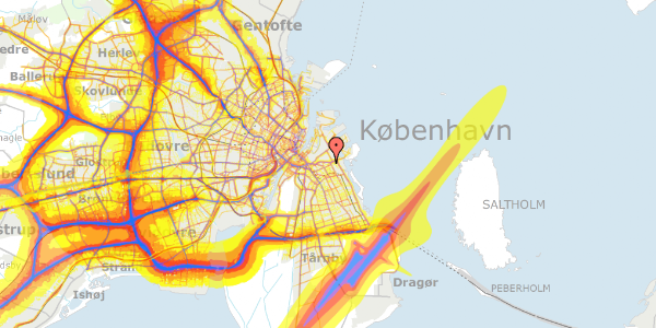 Trafikstøjkort på Prags Boulevard 61, 2300 København S