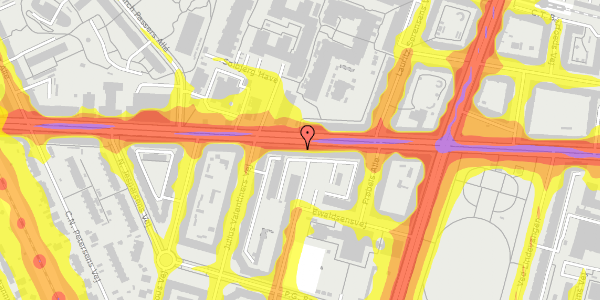 Trafikstøjkort på Finsensvej 47B, 2000 Frederiksberg