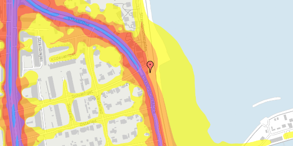 Trafikstøjkort på Strandpromenaden 30, 2100 København Ø