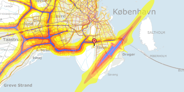 Trafikstøjkort på Else Alfelts Vej 33E, 2300 København S