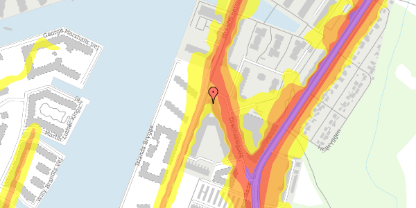 Trafikstøjkort på Islands Brygge 79A, 3. 9, 2300 København S