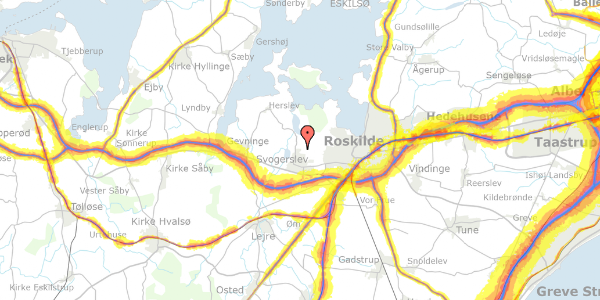 Trafikstøjkort på Rævehøjen 56, 4000 Roskilde