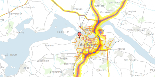 Trafikstøjkort på Vesterkæret 114, 9000 Aalborg