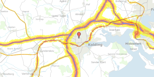 Trafikstøjkort på H.C. Ørsteds Vej 12A, 6000 Kolding