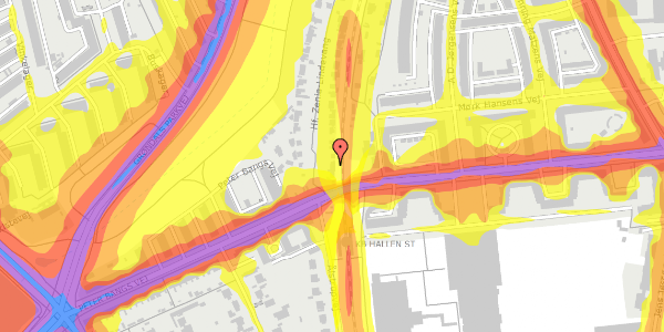 Trafikstøjkort på Hf. Zenia-Lindevang 4, 2000 Frederiksberg