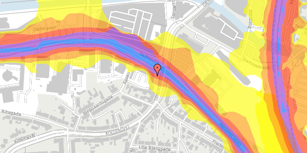 Trafikstøjkort på Sønderbrogade 34, st. , 7100 Vejle