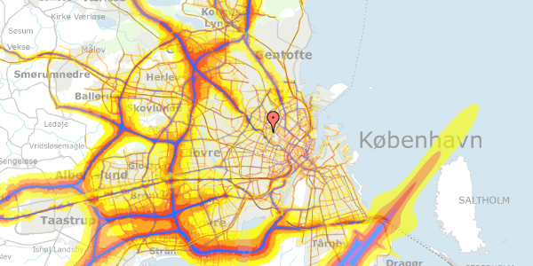 Trafikstøjkort på Nærumgade 18, kl. , 2200 København N