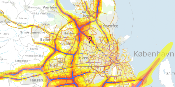 Trafikstøjkort på Sortspættegangen 18, 2700 Brønshøj