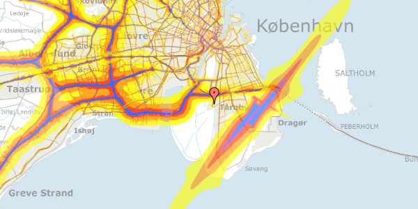 Trafikstøjkort på Else Alfelts Vej 39G, 2300 København S