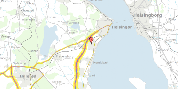 Trafikstøjkort på Højvangen 19, 3060 Espergærde