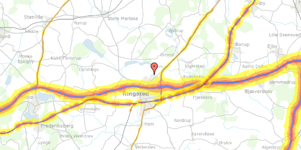 Trafikstøjkort på Benløse By 30, 4100 Ringsted