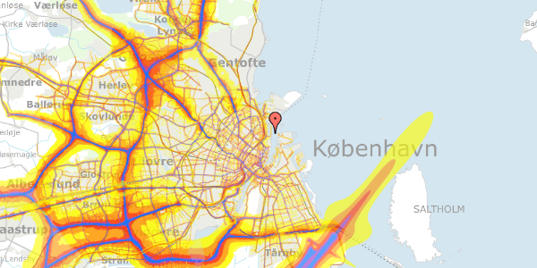 Trafikstøjkort på Midtermolen 3, 2. th, 2100 København Ø