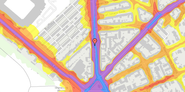 Trafikstøjkort på Østerbrogade 47, 3. tv, 2100 København Ø