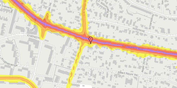 Trafikstøjkort på Rosenvangs Allé 218, 8270 Højbjerg