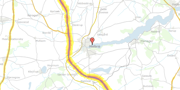 Trafikstøjkort på Nedre Strandvej 71, 9500 Hobro