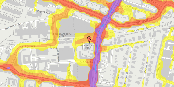 Trafikstøjkort på Solbjergvej 3, st. , 2000 Frederiksberg