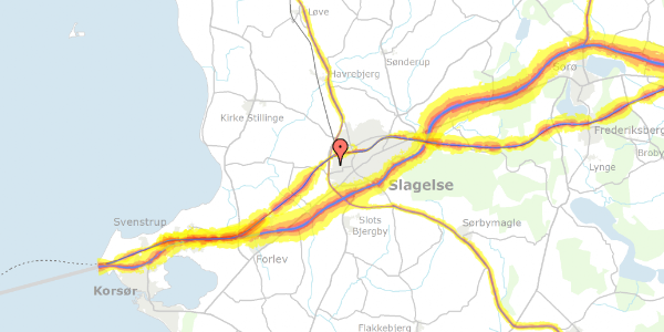 Trafikstøjkort på Stjernebakken 55, 4200 Slagelse