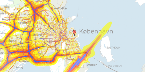 Trafikstøjkort på Kløvermarksvej 70T, 2300 København S