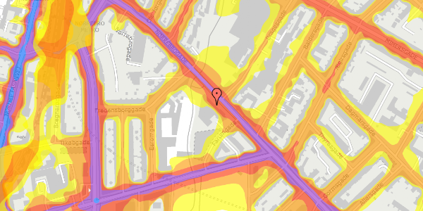 Trafikstøjkort på Nørrebrogade 209C, 2200 København N