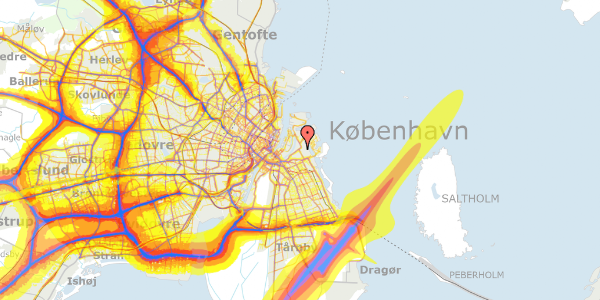 Trafikstøjkort på Kløvermarksvej 70S, 2300 København S