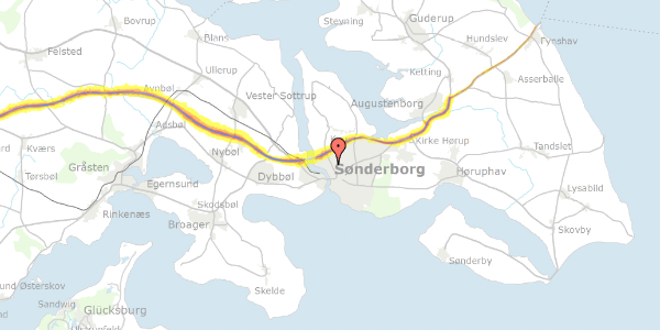 Trafikstøjkort på Agervang 5, 2. , 6400 Sønderborg