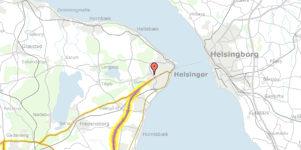 Trafikstøjkort på Ole Rømers Vej 13, 3000 Helsingør