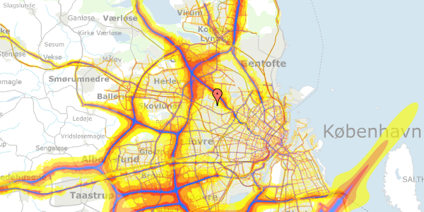 Trafikstøjkort på Sortspættegangen 16, 2700 Brønshøj