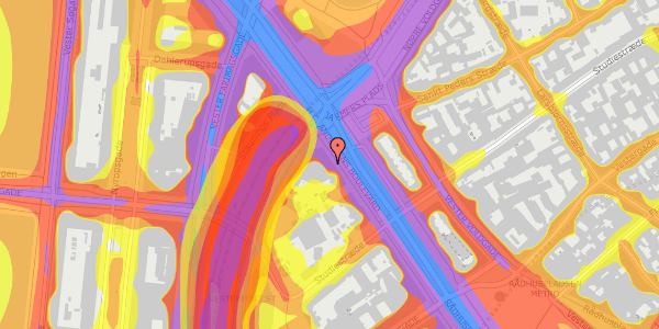 Trafikstøjkort på H.C. Andersens Boulevard 4, 3. , 1553 København V